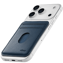 Кардхолдер uBear Split Find My MagSafe, экокожа, синий - 3