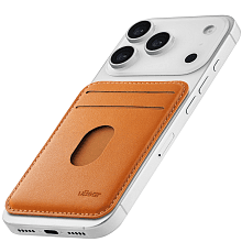 Кардхолдер uBear Split Find My MagSafe, экокожа, оранжевый - 3